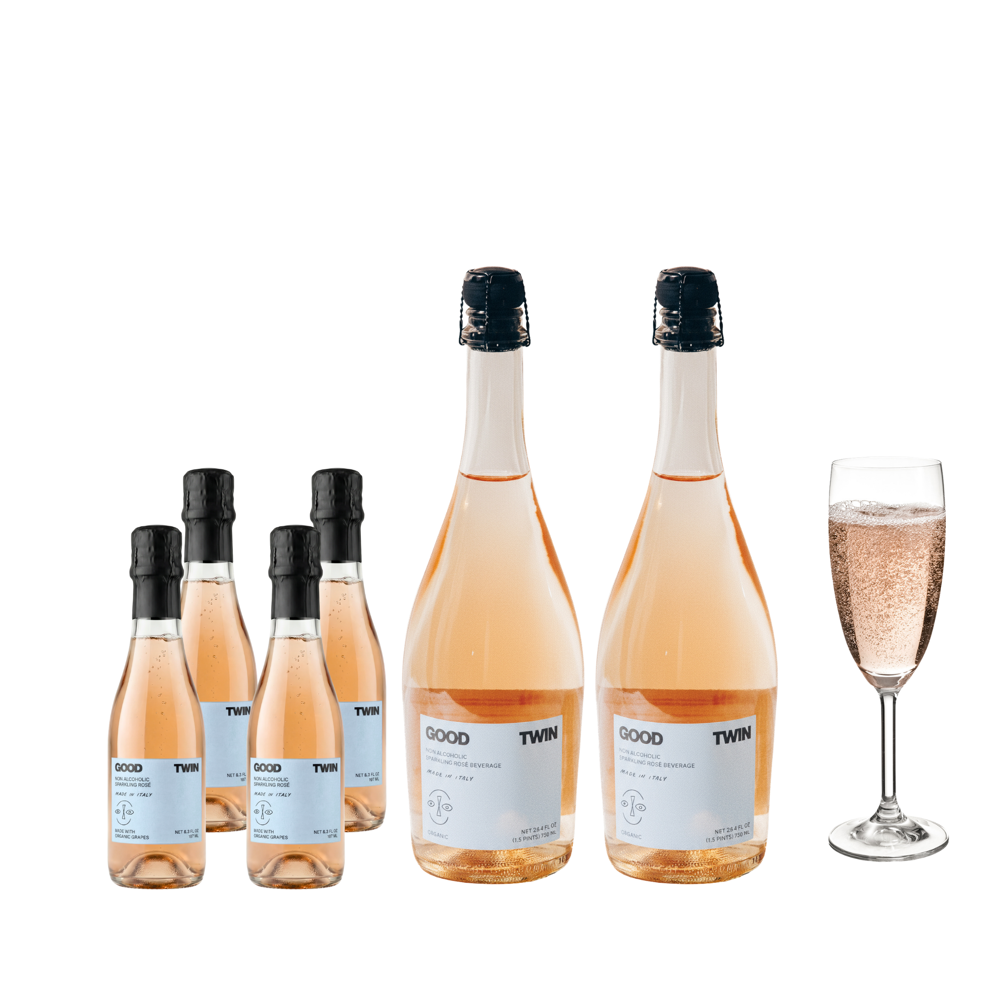 Sparkling Rosé Bundle — two 750ml bottles and four 187ml minis